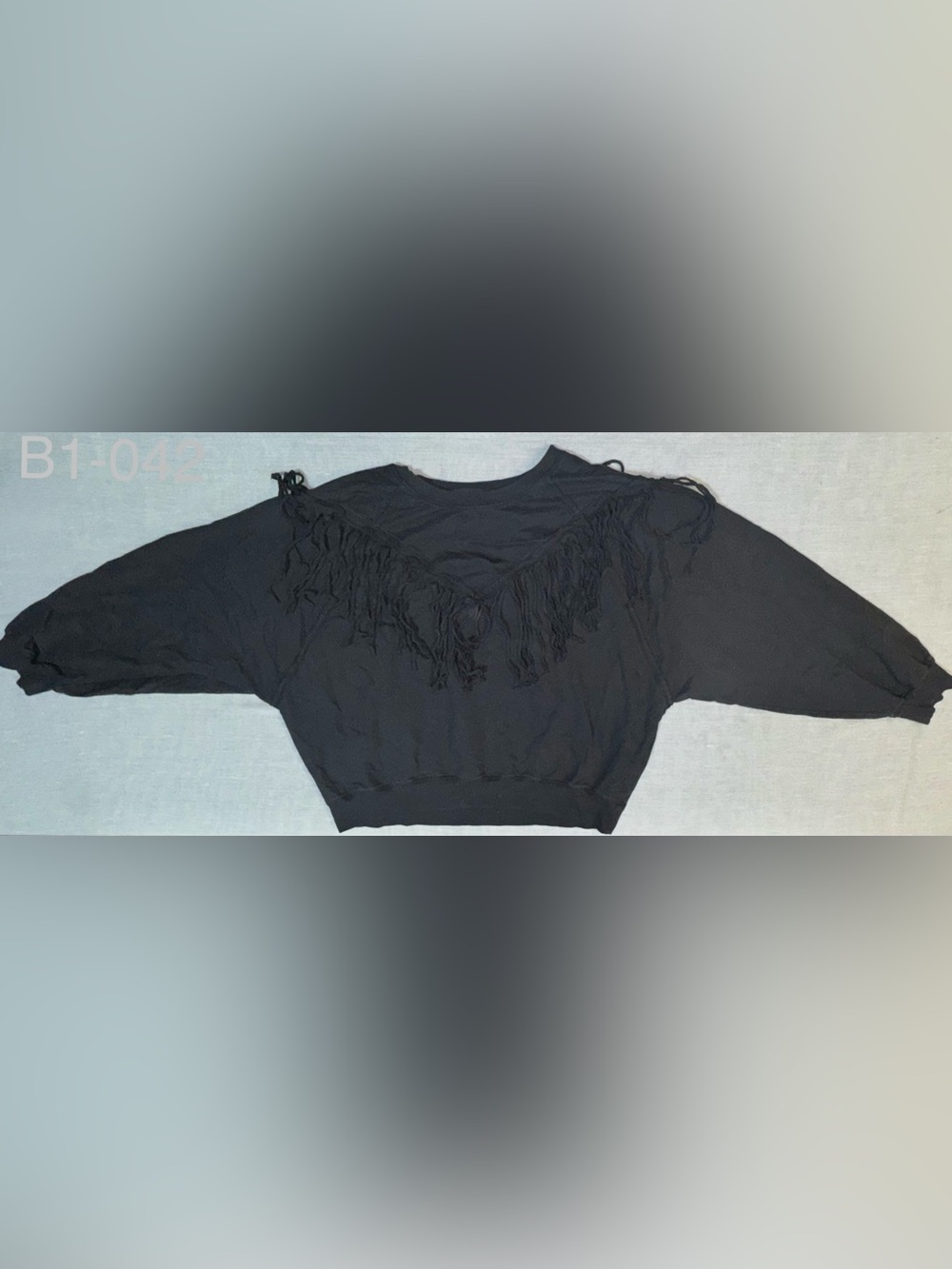 Lily & Lottie OverSized Black Fringe Pullover Top - Women XL